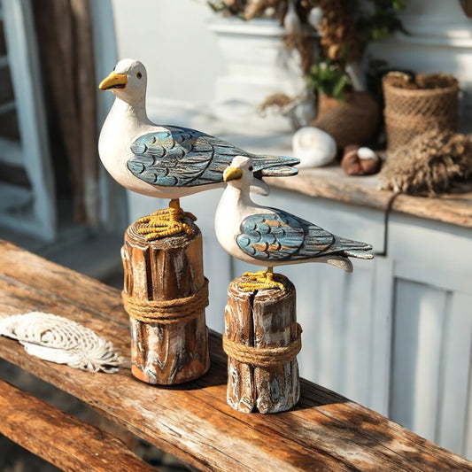 Seagull Ornament Set of 2 Beach House