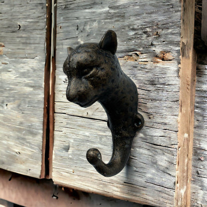 Cheetah Cat Rustic Hook - The Renmy Store Homewares & Gifts 