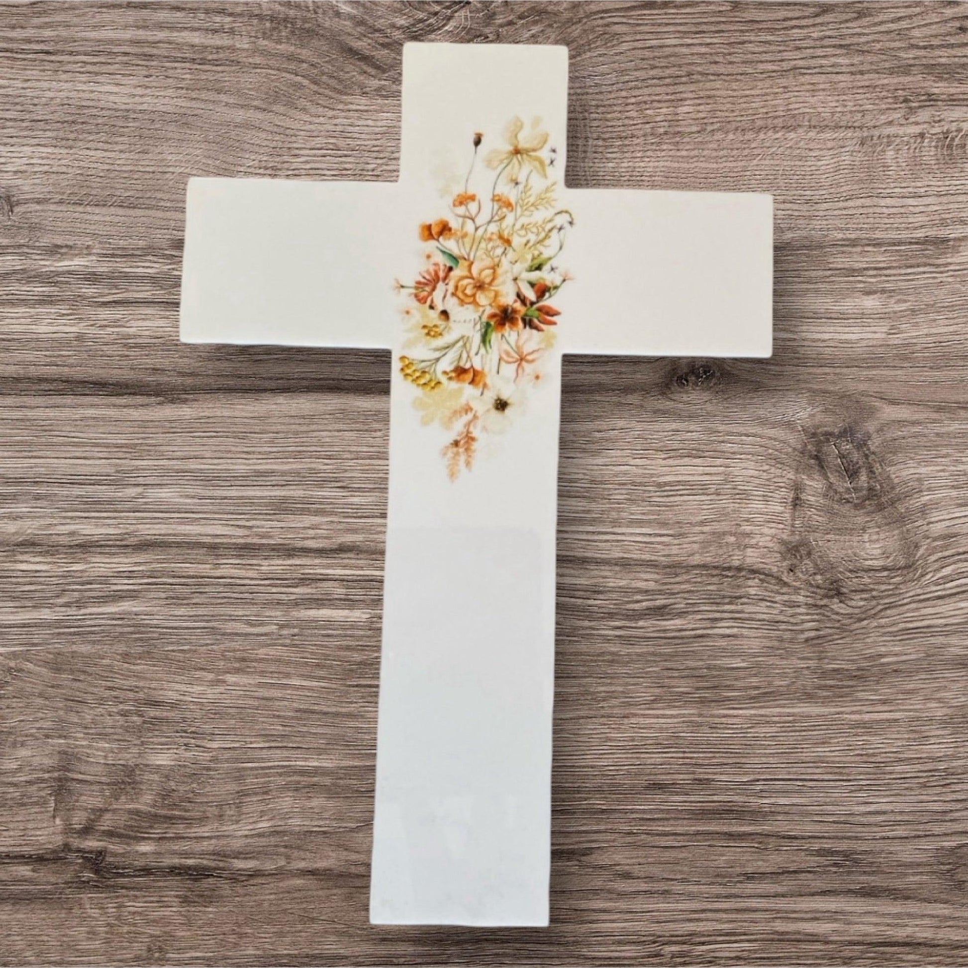 Cross Floral Spring Flowers Home Garden Wall Decoration - The Renmy Store Homewares & Gifts 