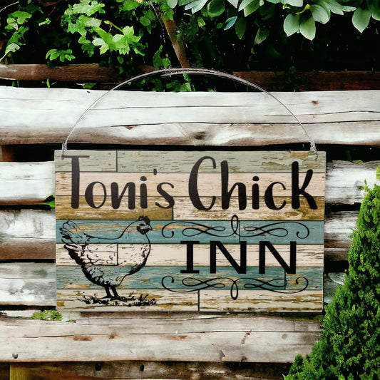 Chicken Chick Inn Custom Personalised Sign - The Renmy Store Homewares & Gifts 