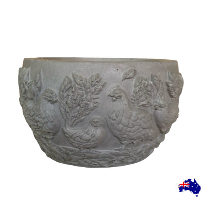 Chicken Rooster Planter Pot | Handmade Concrete Farmhouse Aussie Made Decor