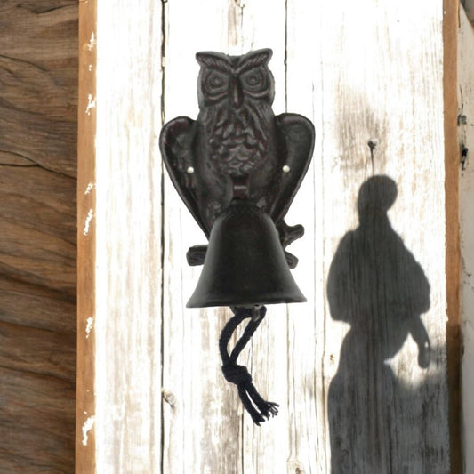 Door Bell Owl Bird Rustic Cast Iron