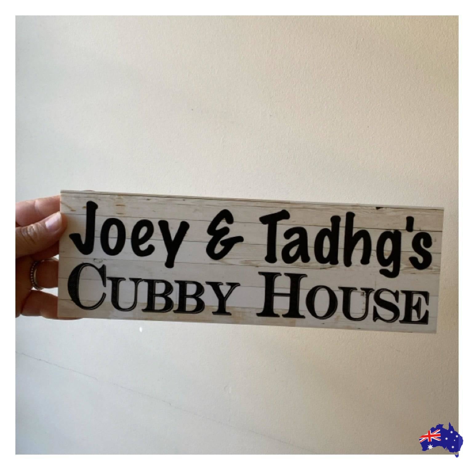 Cubby House Custom Personalised Kids Name Sign - The Renmy Store Homewares & Gifts 