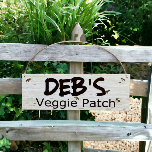 Custom Veggie Patch Garden Bees Sign - The Renmy Store Homewares & Gifts 