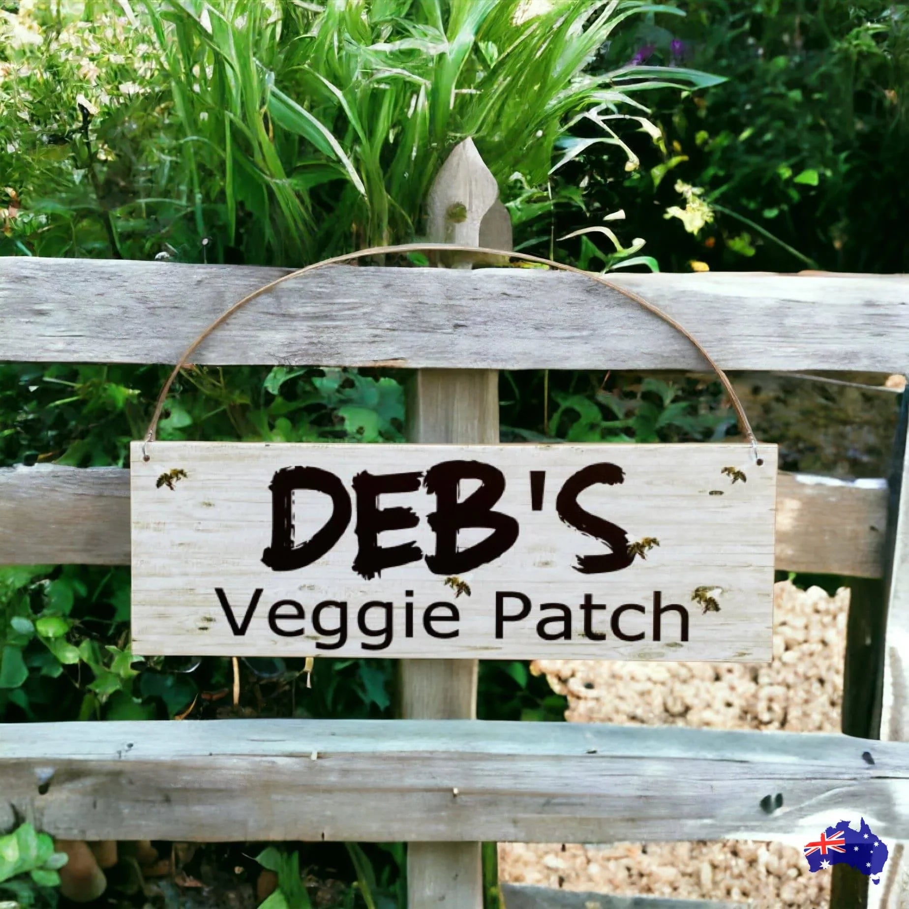 Growing Patch Sign Custom Veggie Patch Garden Bees Sign - Personalised Garden Signage - A ...