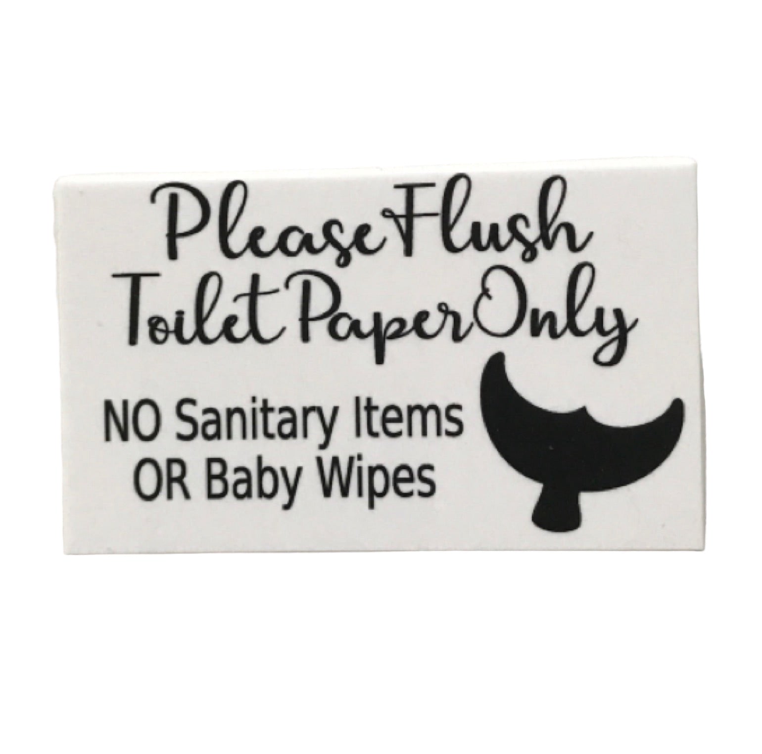 Toilet Paper Only No Sanitary Baby Wipes Whale White Sign - The Renmy Store Homewares & Gifts 