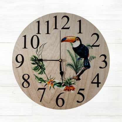 Clock Wall Toucan Bird Tropical Aussie Made - The Renmy Store Homewares & Gifts 