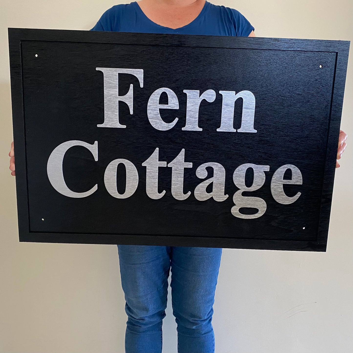 Custom Personalised Timber Wood Look Sign | Large Square Business Home Property Sign | Aussie Made