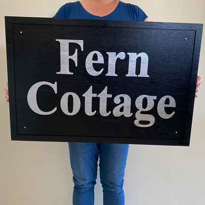 Custom Personalised Timber Wood Look Sign | Large Square Business Home Property Sign | Aussie Made