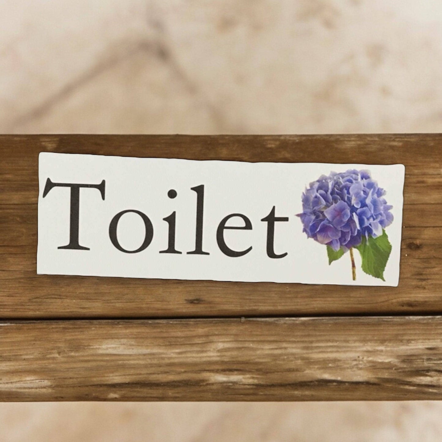 Hydrangea Flower Door Sign Toilet Laundry Bathroom - The Renmy Store Homewares & Gifts 