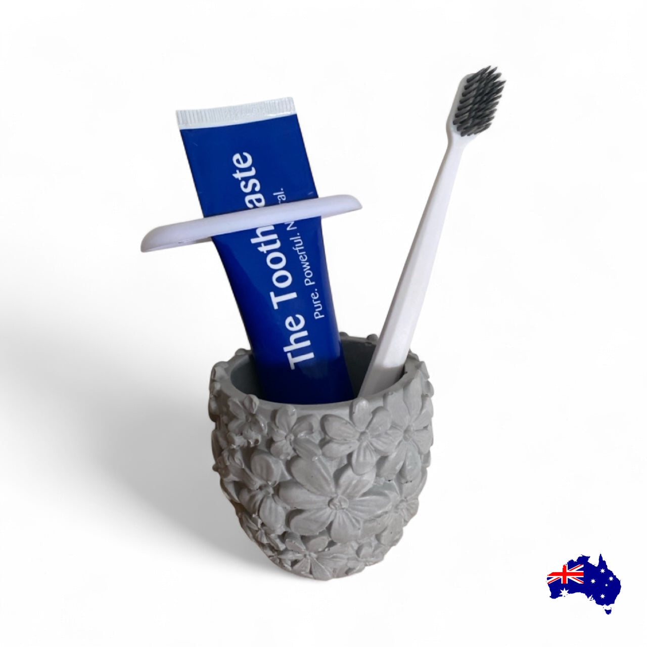 Planter Pot Toothbrush Holder Flower Aussie Handmade Concrete
