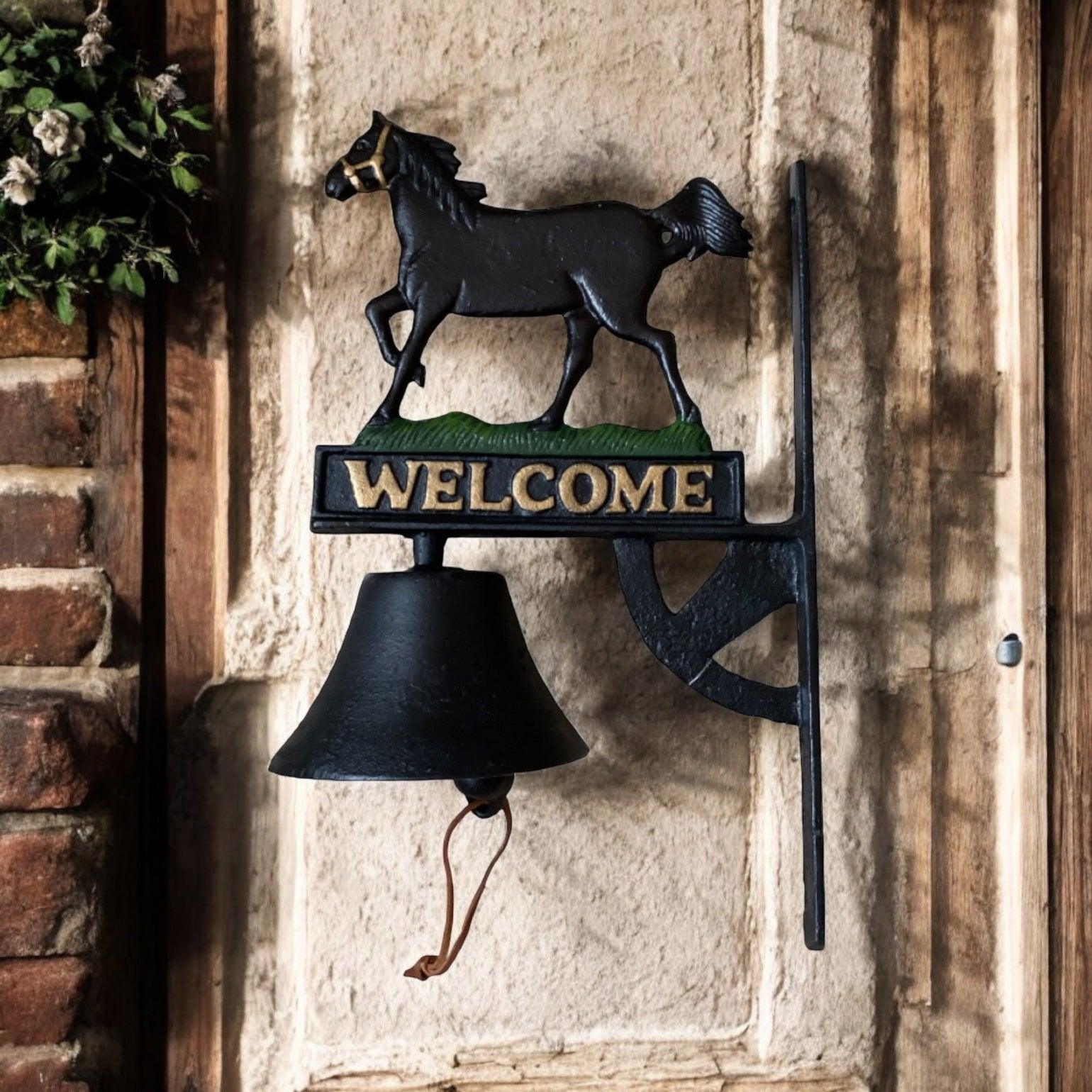 Door Bell Horse Welcome Cast Iron - The Renmy Store Homewares & Gifts 