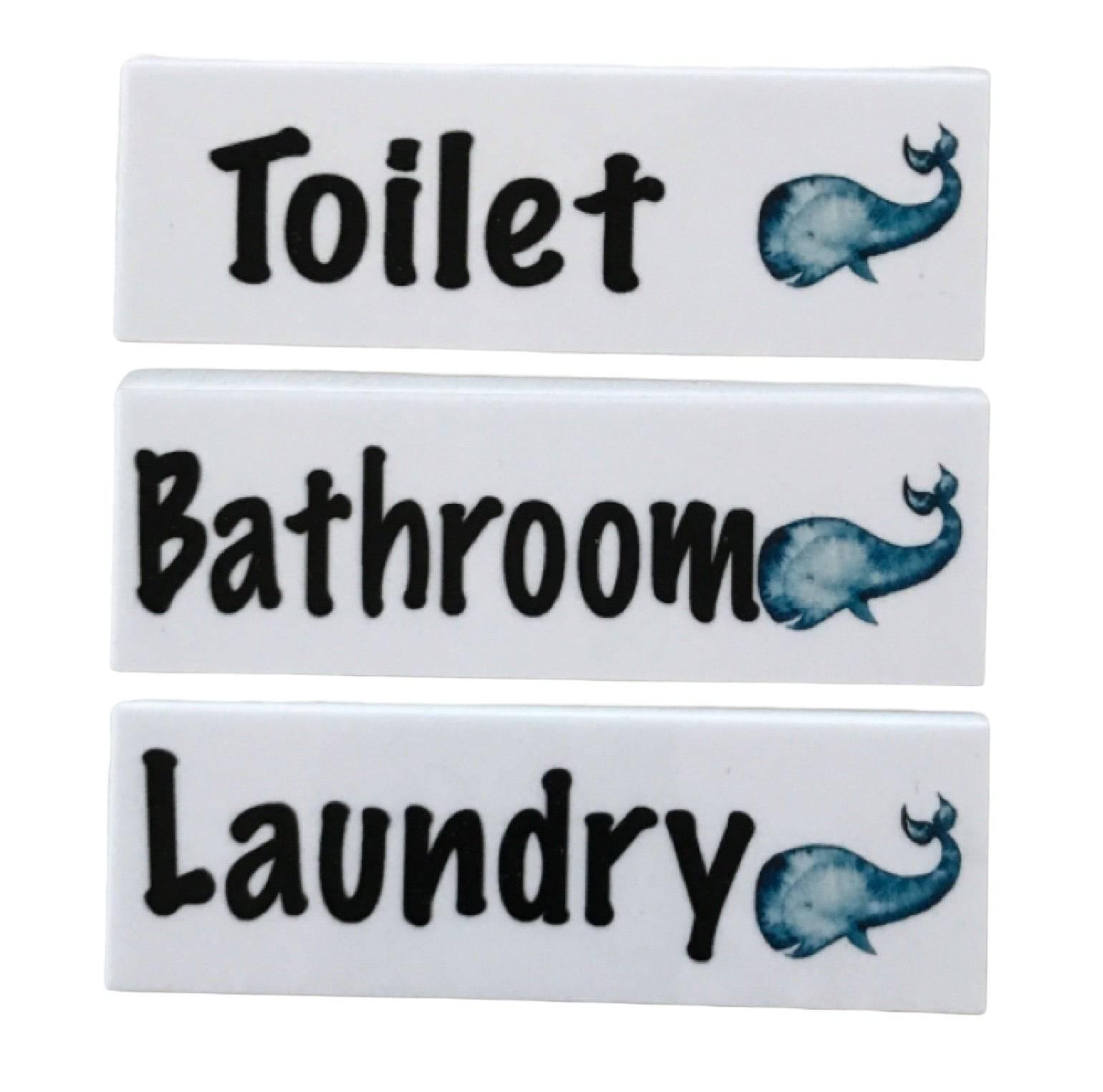 Whale Toilet Laundry Bathroom Door Sign - The Renmy Store Homewares & Gifts 