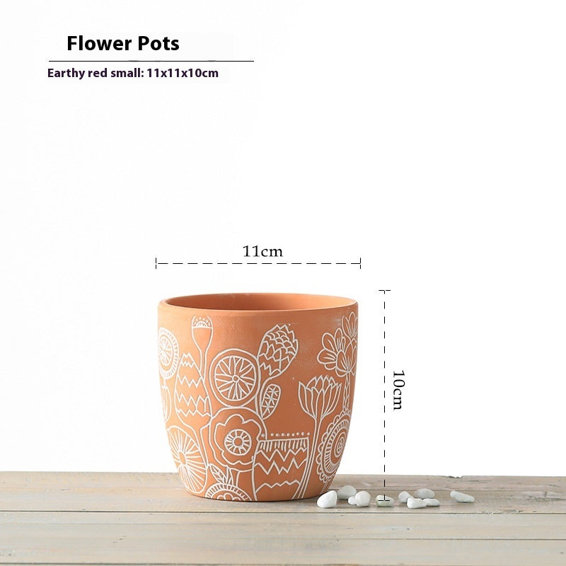 Planter Pot Floral Flowers Ceramic