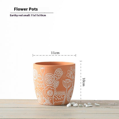 Planter Pot Floral Flowers Ceramic