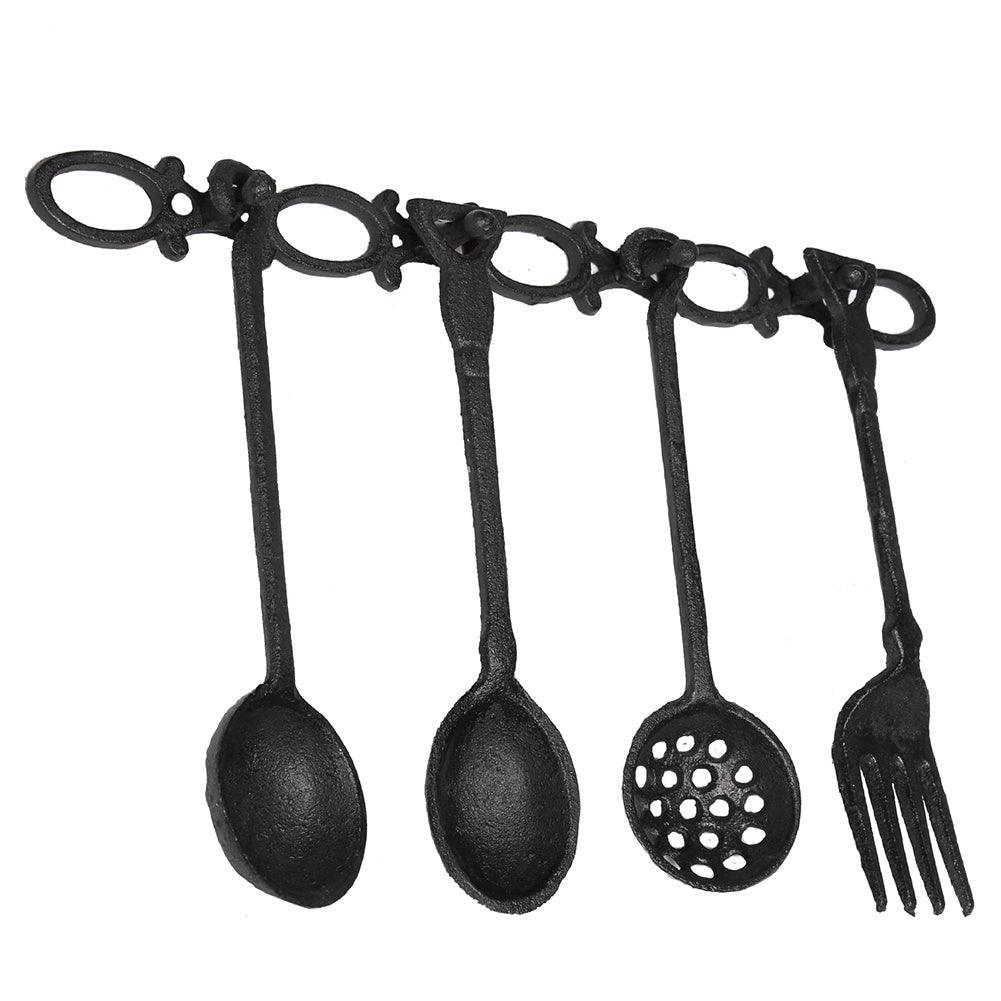 Utensil Kitchen Cast Iron Accessories Wall Set Rustic - The Renmy Store Homewares & Gifts 