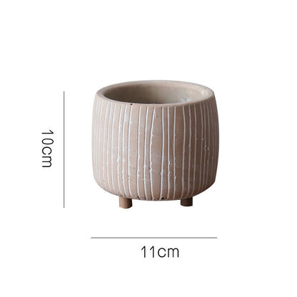 Cement Planter Pot with Legs - Natural Earth Tones 4 Sizes
