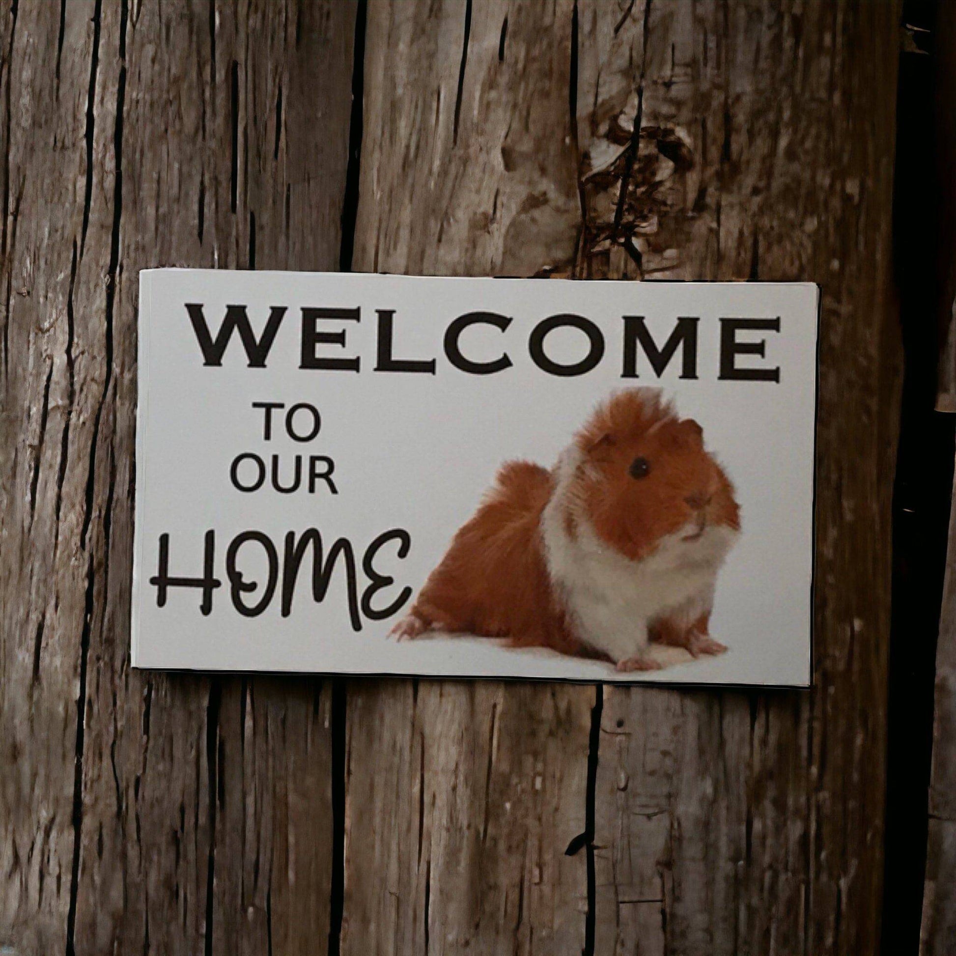 Welcome To Our Home Cute Guinea Pig Sign - The Renmy Store Homewares & Gifts 