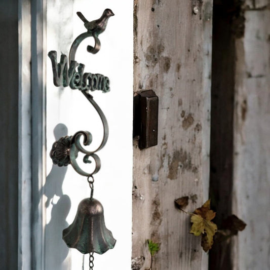 Door Bell Welcome Bird Vintage Cast Iron