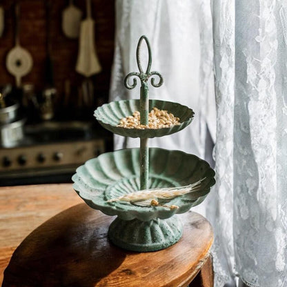 Plate Metal Cake Stand Tiered Country Style