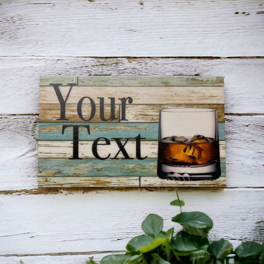 Scotch Bar Rustic Blue Custom Personalised Sign - The Renmy Store Homewares & Gifts 