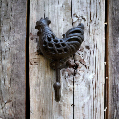Rooster Chicken Hook Rustic Cast Iron - The Renmy Store Homewares & Gifts 