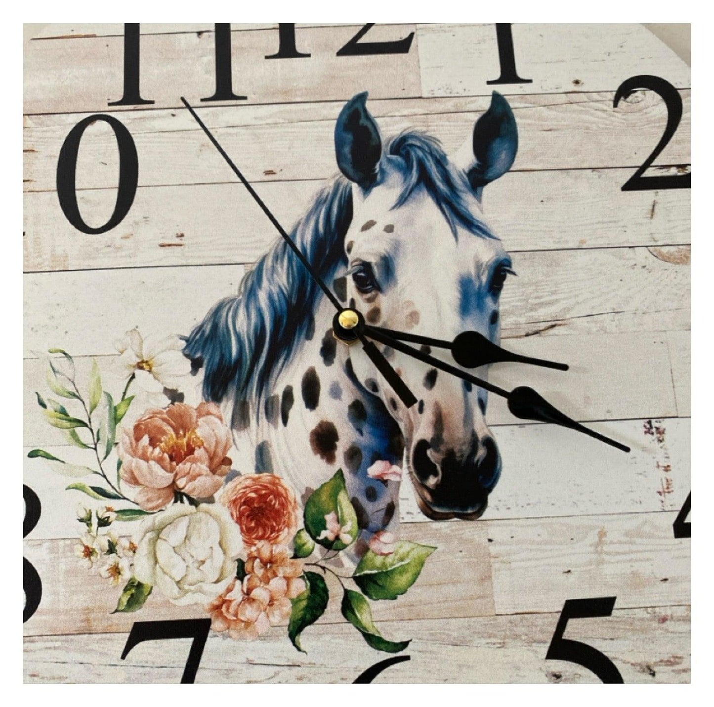 Clock Wall Horse Floral Appaloosa Aussie Made