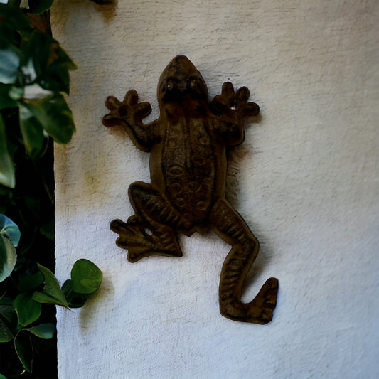 Hook Frog Rustic Vintage Cast Iron