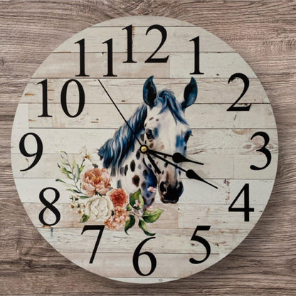 Clock Wall Horse Floral Appaloosa Aussie Made