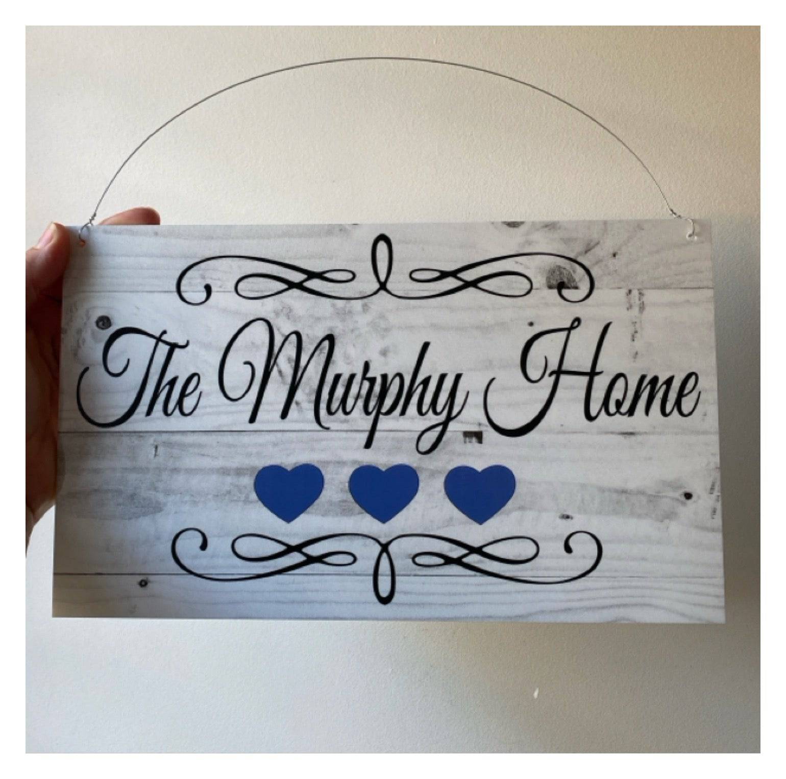 Custom Personalised Your Text Grey Scrolls Sign - The Renmy Store Homewares & Gifts 