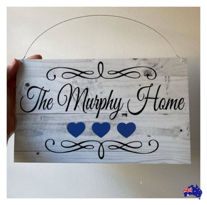 Custom Personalised Your Text Grey Scrolls Sign - The Renmy Store Homewares & Gifts 