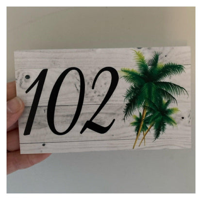 Personalised Beach House Number Custom Palm Tree Sign - The Renmy Store Homewares & Gifts 