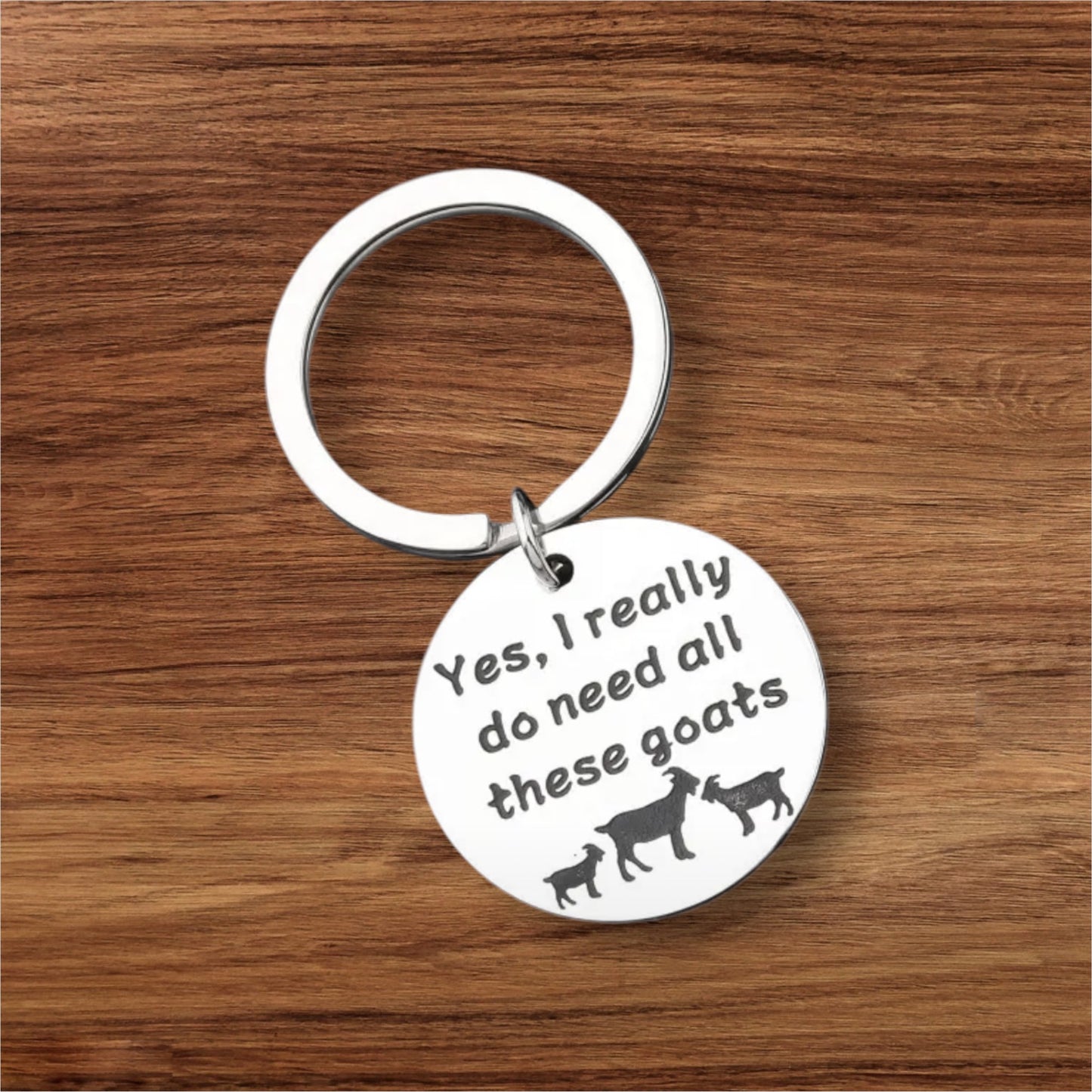 Goat Lover Socks Keyring and Warning Goat Sign Gift Set