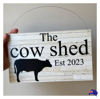 Cow Rustic Country Custom Personalised Sign - The Renmy Store Homewares & Gifts 