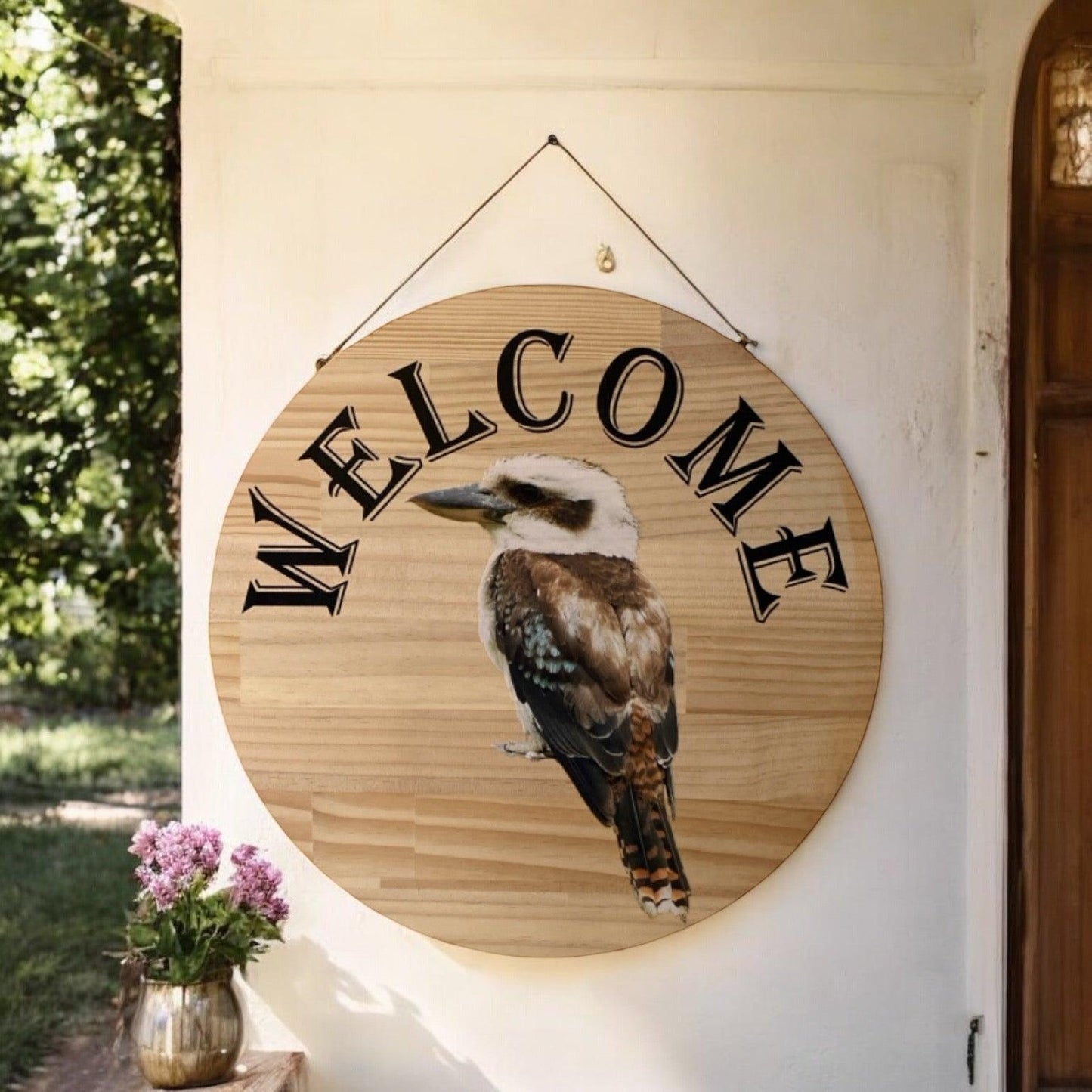 Welcome Kookaburra Bird Wood Sign - The Renmy Store Homewares & Gifts 