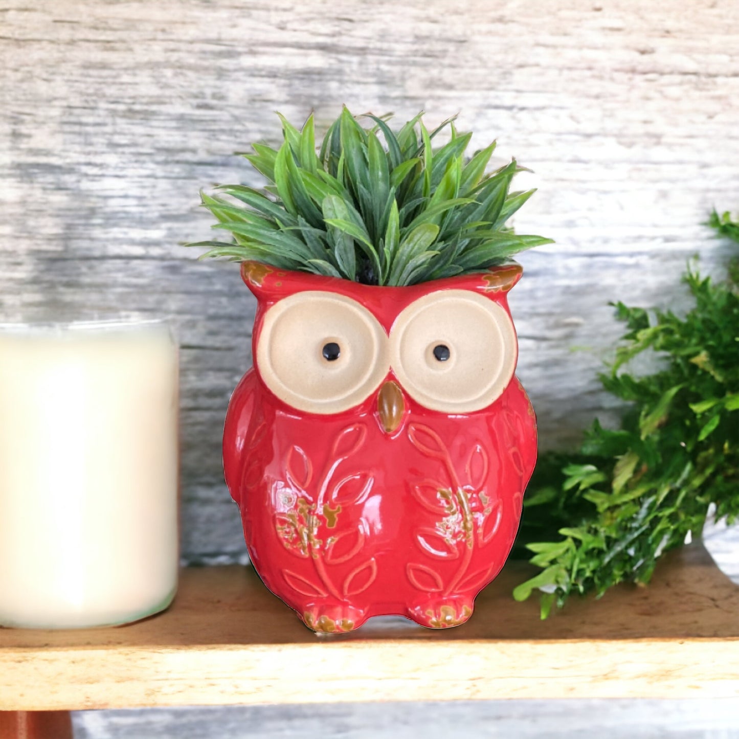 Plant Pot Planter Owl Red Bird - The Renmy Store Homewares & Gifts 