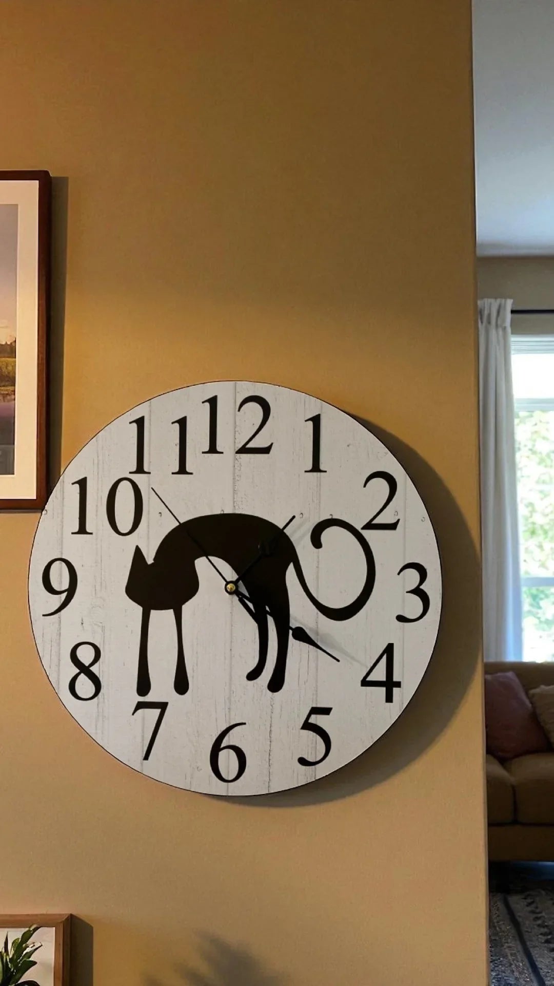 Clock Wall Cat Kitty 30cm 60cm Aussie Made