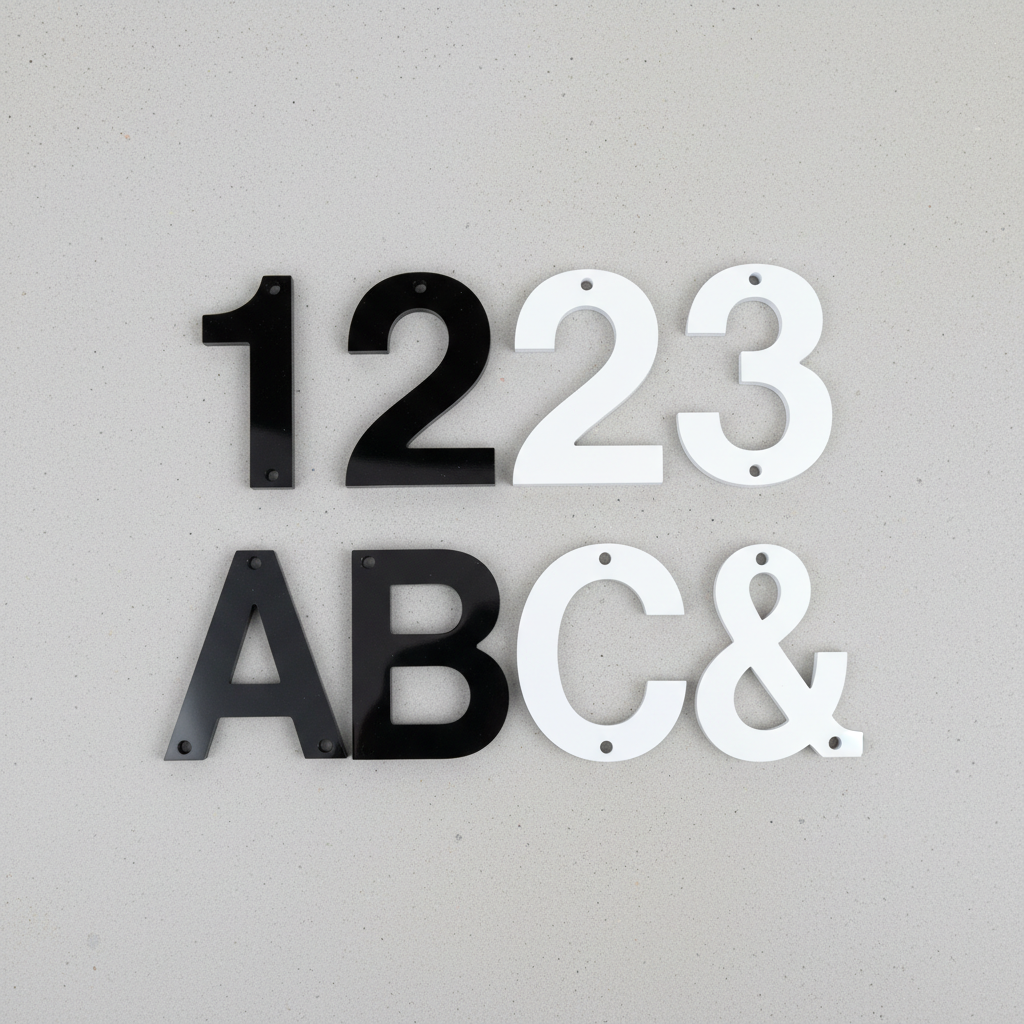 12cm acrylic letters and numbers hero flat lay