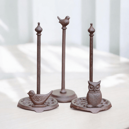 Paper Towel Holder Bird Owl Cast Iron - The Renmy Store Homewares & Gifts 