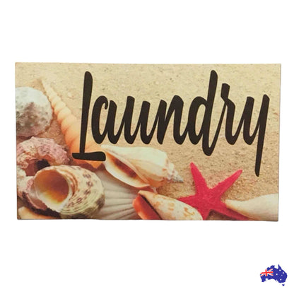 Beach Shells Starfish Toilet Laundry Bathroom Sign - The Renmy Store Homewares & Gifts 