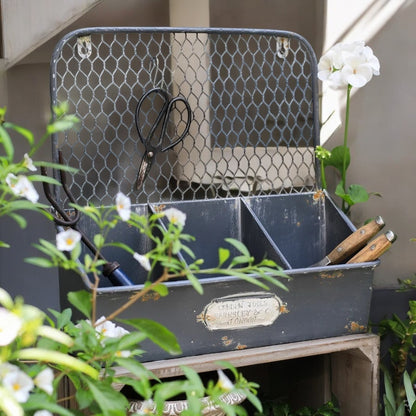 Wall Garden Rustic Metal Storage Organiser Gardener