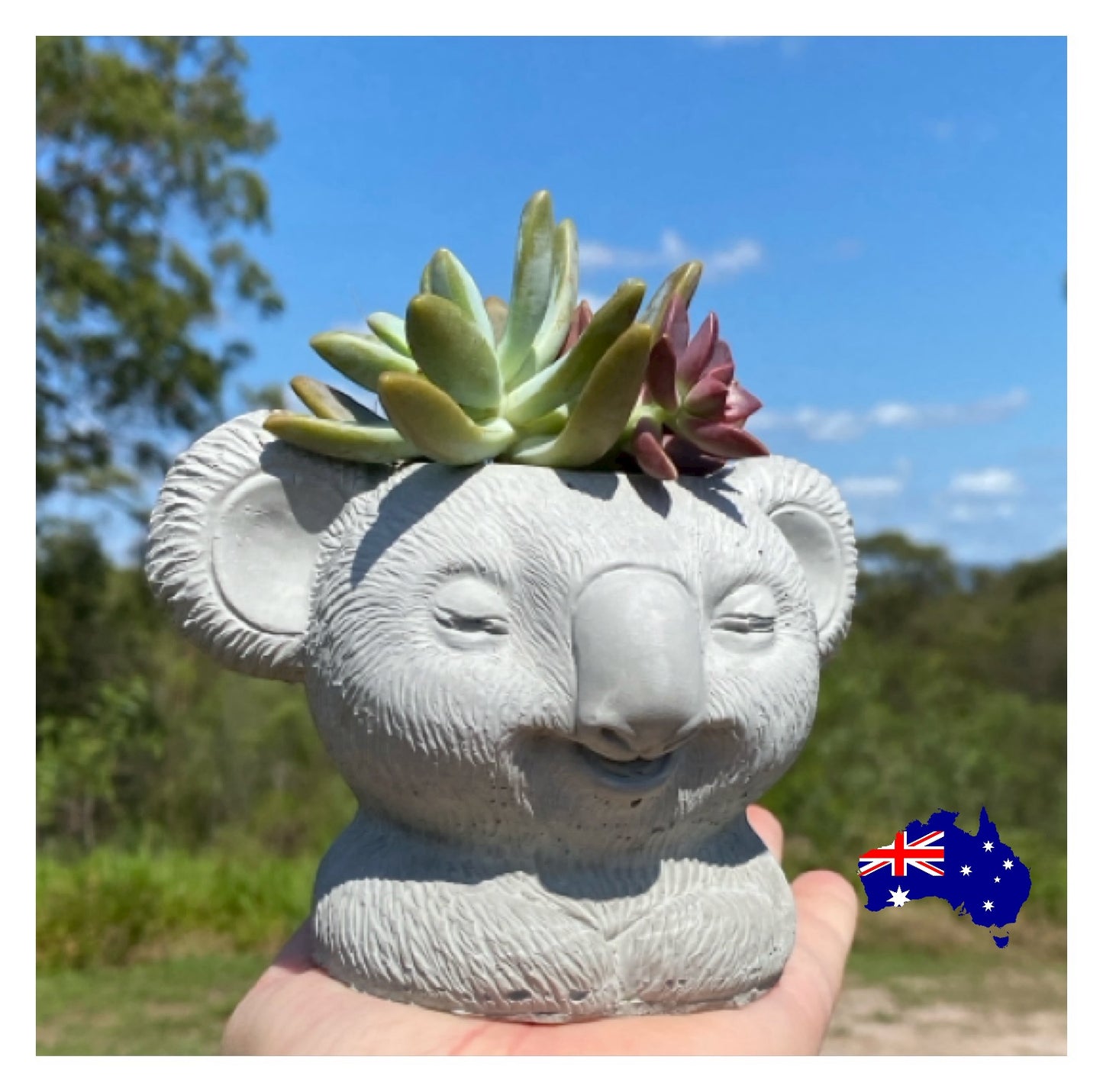 Planter Pot Vase Koala Aussie Handmade Concrete