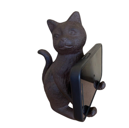 Phone Holder Cast Iron Cat Ornament - The Renmy Store Homewares & Gifts 