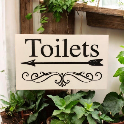 Toilets Toilet Wall Door Right Left Arrow Sign - The Renmy Store Homewares & Gifts 