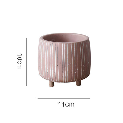 Cement Planter Pot with Legs - Natural Earth Tones 4 Sizes