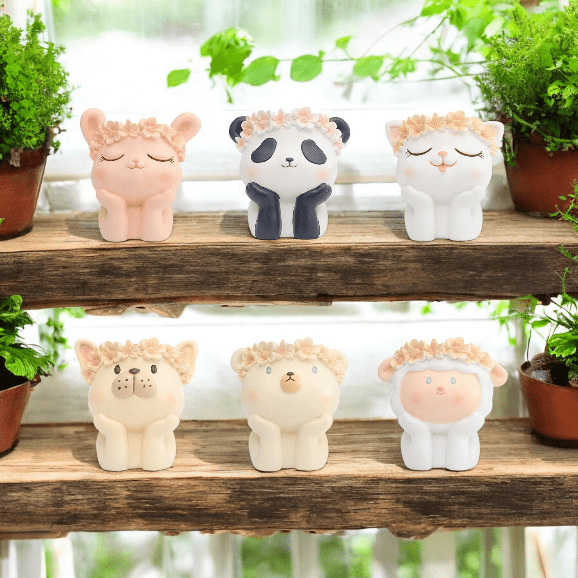 Garden Planter Pot Cat Dog Bear Lamb Panda Rabbit - The Renmy Store Homewares & Gifts 