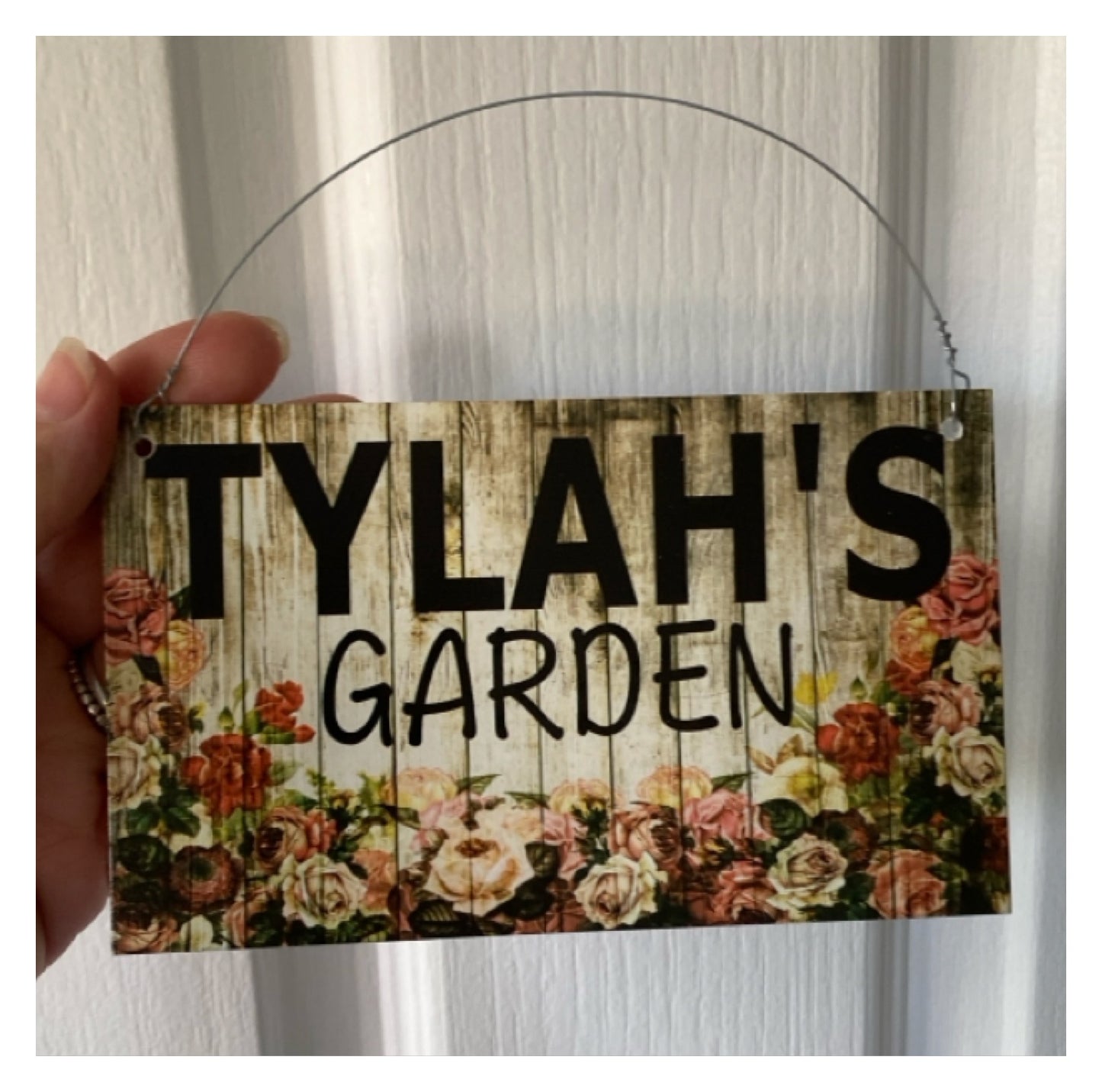 Floral Garden Rose Personalised Custom Sign