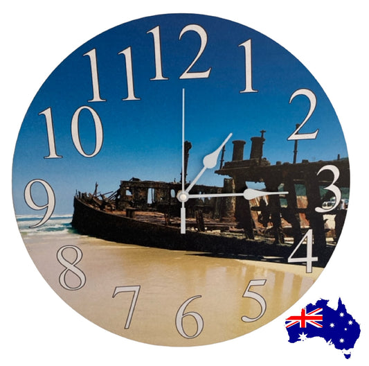 Clock Wall Fraser Island K'gari Maheno Aussie Made - The Renmy Store Homewares & Gifts 