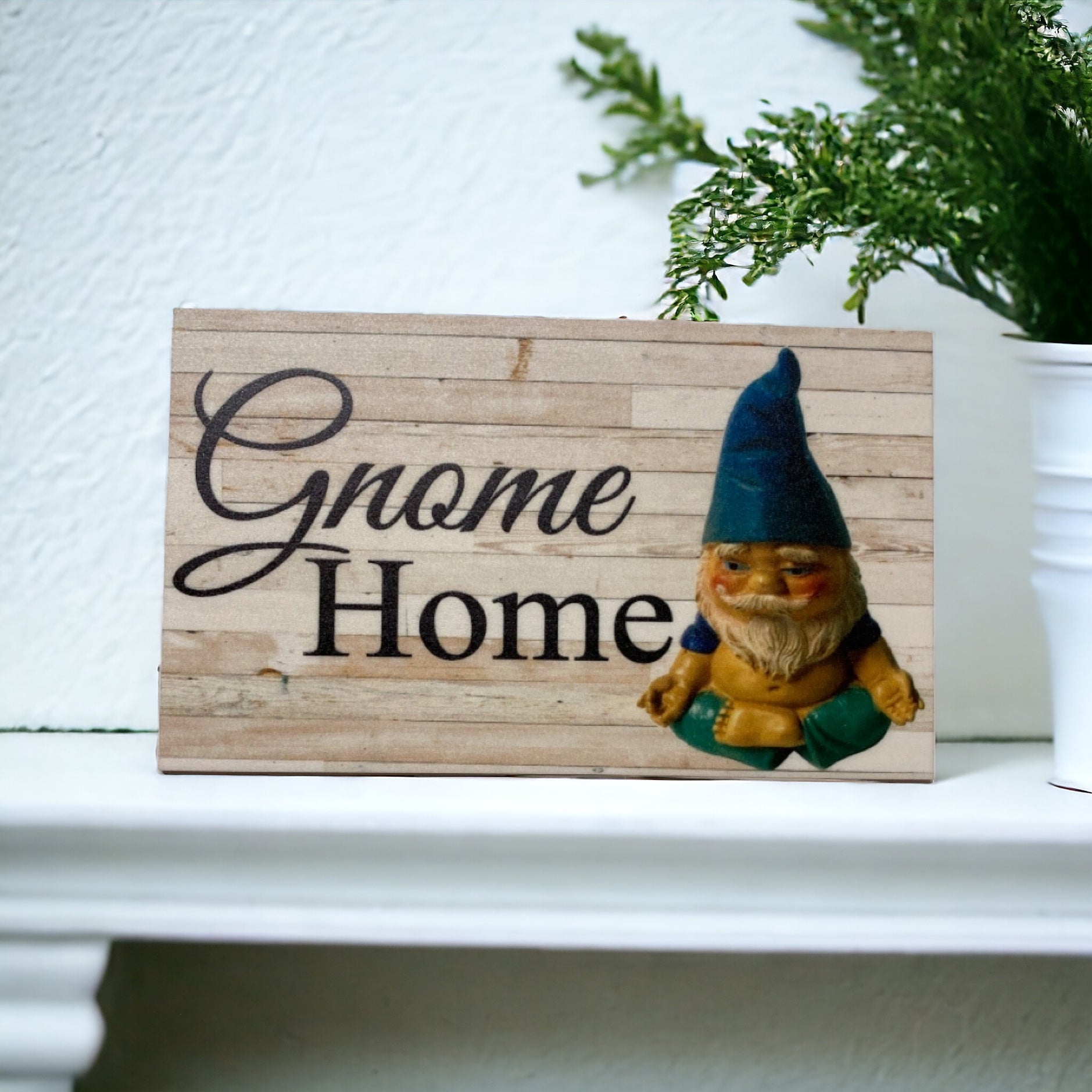 Gnome Home Rustic Sign - The Renmy Store Homewares & Gifts 