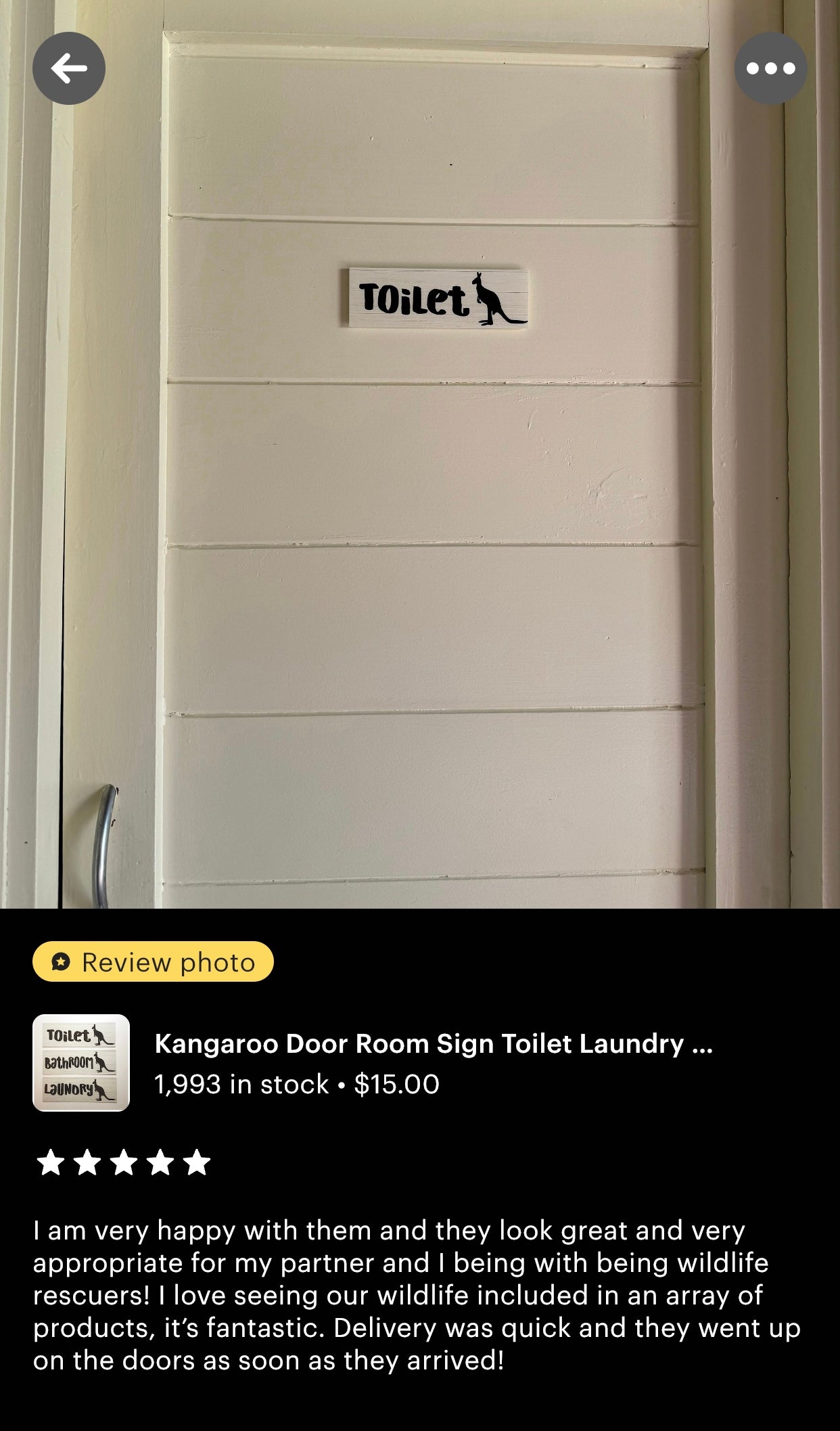 Kangaroo Door Room Sign Toilet Laundry Bathroom - The Renmy Store Homewares & Gifts 